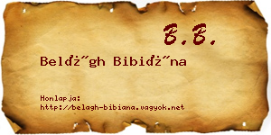 Belágh Bibiána névjegykártya